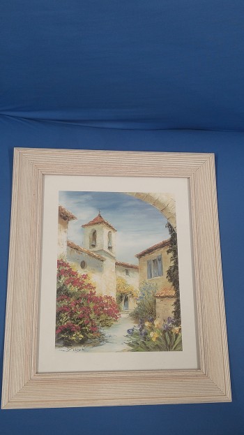 Quadro in cornice di legno chiaro