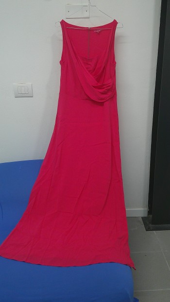 Vestito rosa lungo chiffon