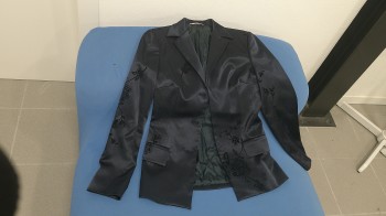 Giacca blu donna raso