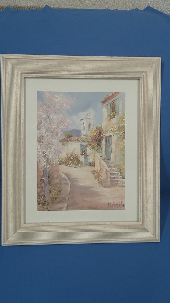 Quadro in cornice in legno chiaro