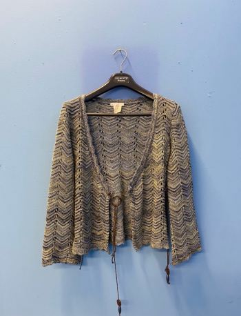 Giacca chiusura laccio in pelle