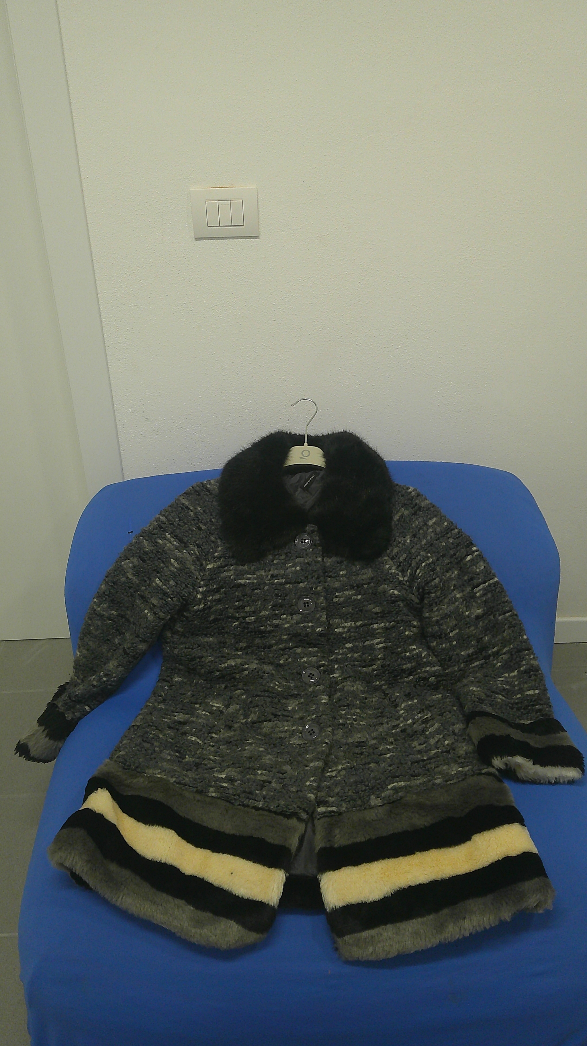 Giaccone donna di lana/ ecopelliccia