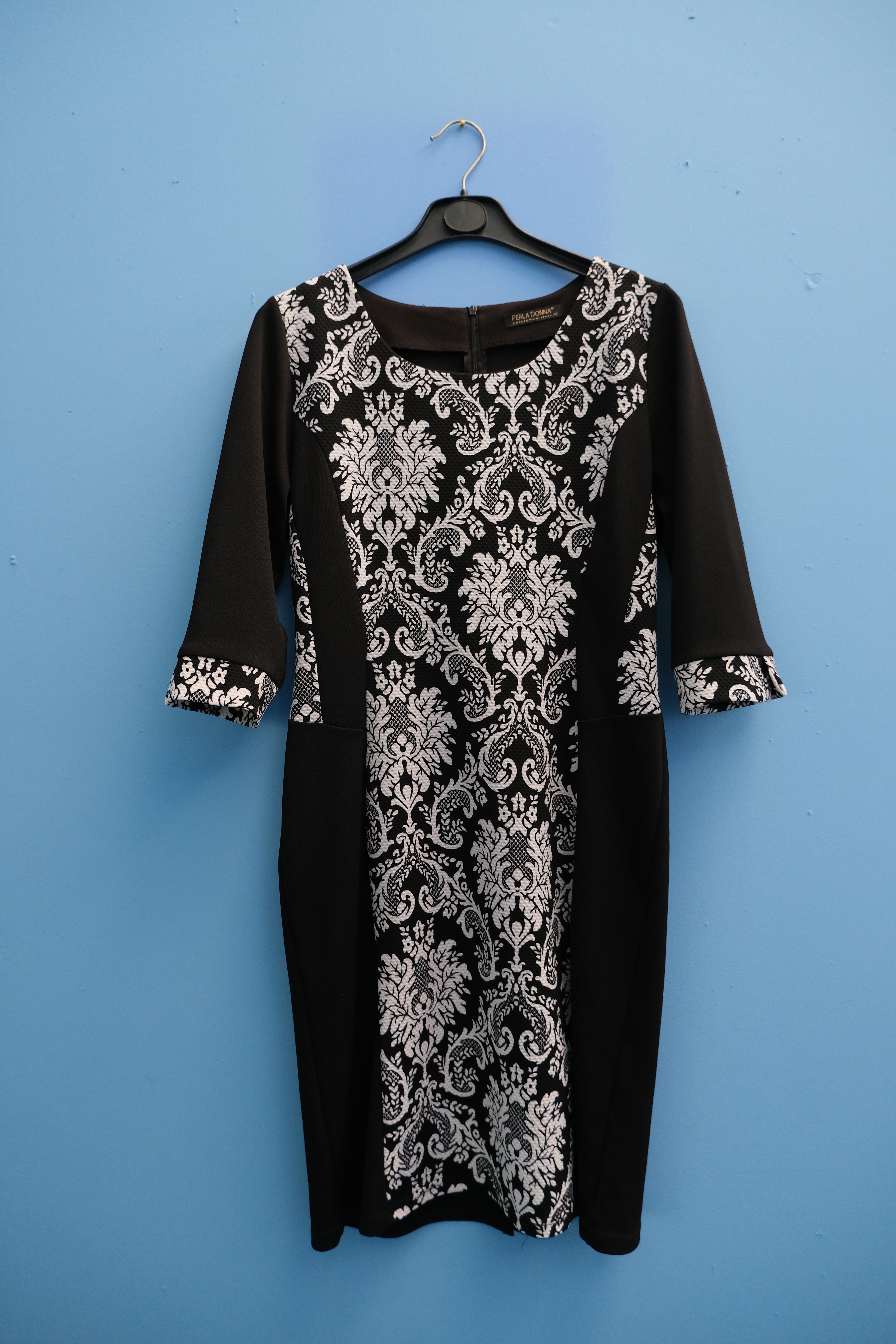 Abito donna fantasia bianco e nero