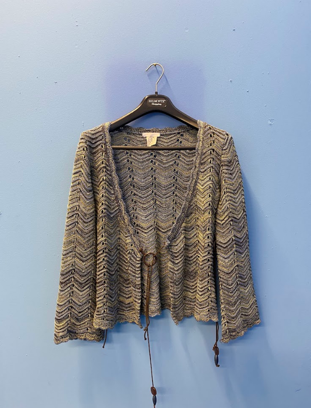 Giacca chiusura laccio in pelle