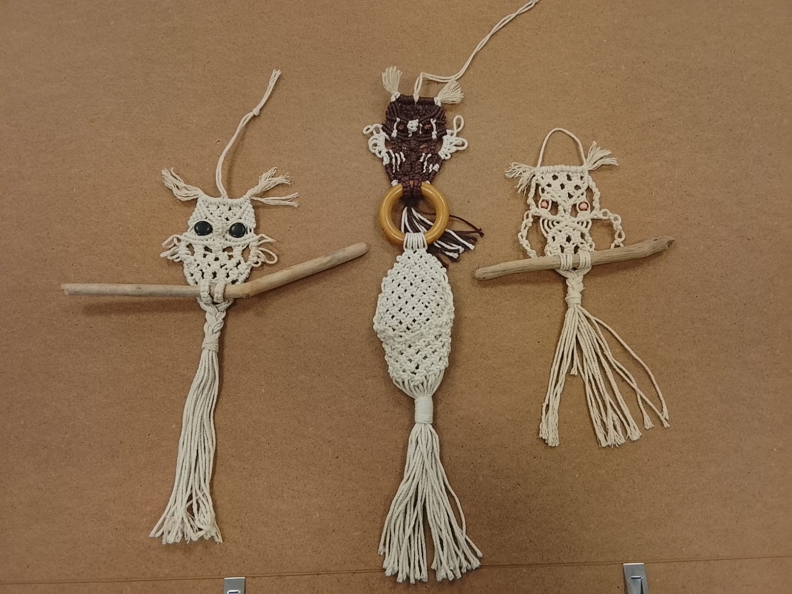 Gufetti fatti a macramè